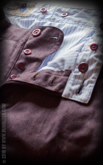 Vintage Slim Fit Pants Pasadena - Herringbone brown/blue