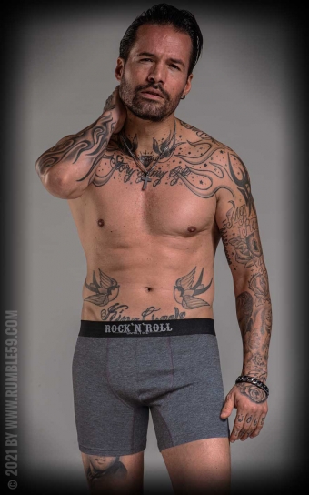Boxer shorts RnR Until I die - grey/black