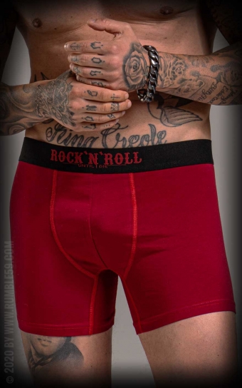 Boxer shorts RnR Until I die - Set of 3, red/black