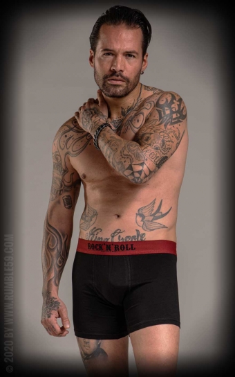 Boxer RnR Until I die - Lot de 3, noir/rouge