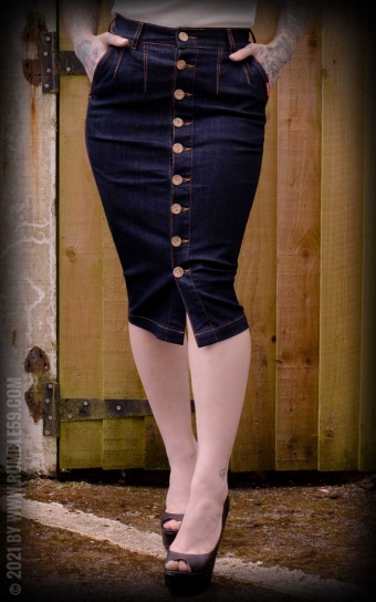 High-waisted Jeans Pencil Skirt - Second Skin