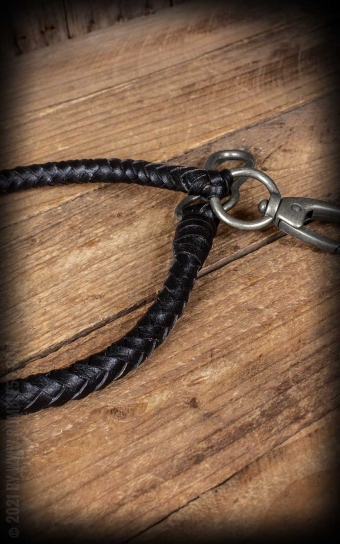 Lederkette | Leder Wallet Chain, schwarz geflochten
