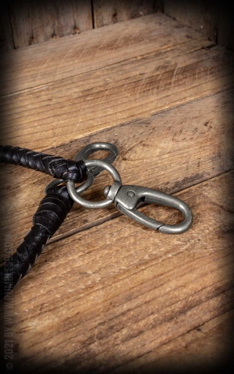 Leather Wallet Chain, black braided