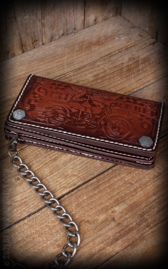 Leather Wallet Cycle Rebel - sunburst handmade