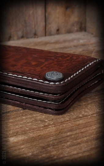 Leather Wallet The King - sunburst handmade