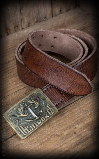 Leather belt with plaque buckle - Heimwärts