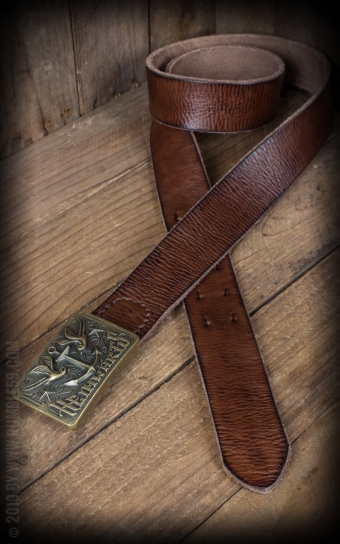 Leather belt with plaque buckle - Heimwärts