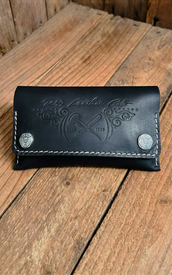 Leather tobacco pouch, black