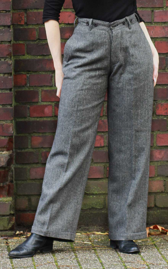 Pantalon Marlne - Birmingham - Chevron, gris clair