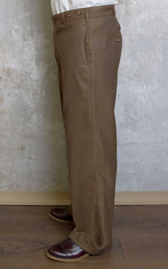 Vintage Loose Fit Pants New Jersey - Fischgrat braun