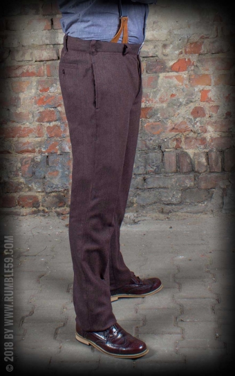 Vintage Slim Fit Pants Pasadena - Fischgrat braun/blau