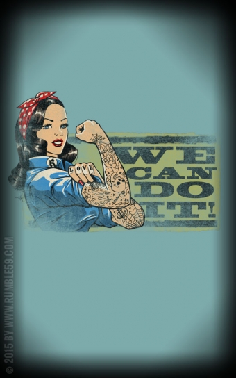 Ladies V-Neck Shirt We can do it! - lindgrün