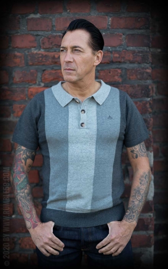 Knitted Polo Shirt Portland - grey