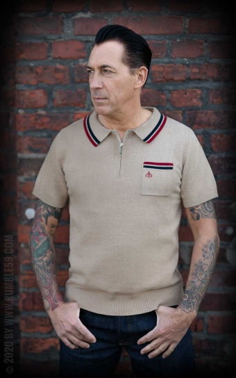Knitted Polo Shirt Rockford - beige