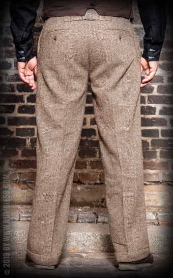 Vintage Loose Fit Pants Sacramento - Chevron beige/marron
