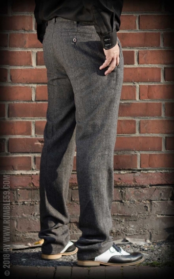 Vintage Slim Fit Pants Pasadena - Fischgrat grau/schwarz