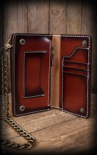 Leather Wallet Anchor - sunburst handmade