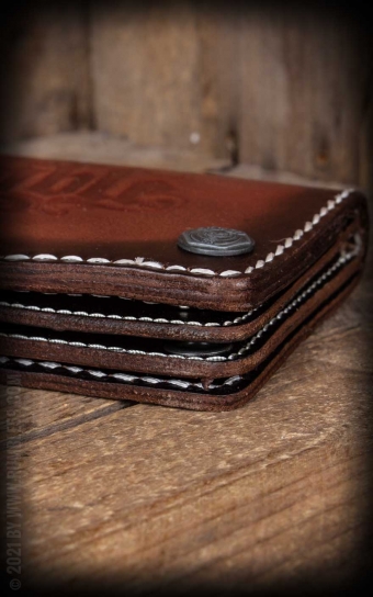 Leather Wallet sunburst handmade