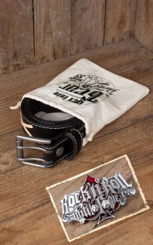 Set Leather belt Brando black+Buckle RocknRoll Until I Die