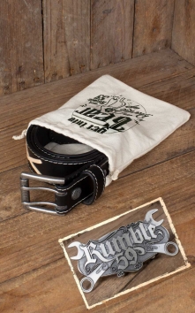 Set Leather belt Brando black+Buckle Wild Wrench