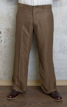 Vintage Loose Fit Pants New Jersey - Herringbone brown